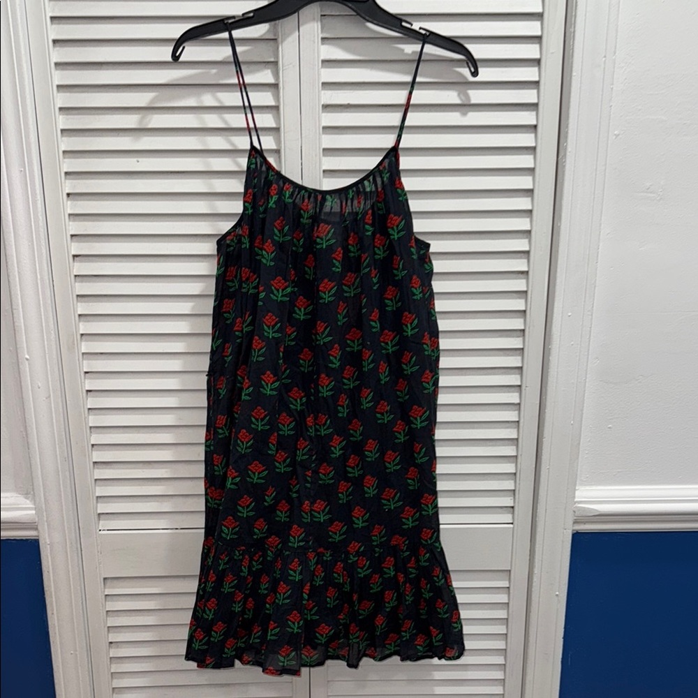 RHODE Floral Black and Red Mini Dress missing belt